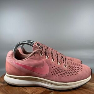 Nike‎ Air Zoom Pegasus 34 Womens 8.5 Running Shoes Rust Pink White 880561-606